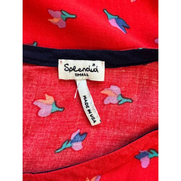 New ~ SPLENDID ~  Floral Button Back Short Sleeve Blouse Size S - Picture 4 of 5